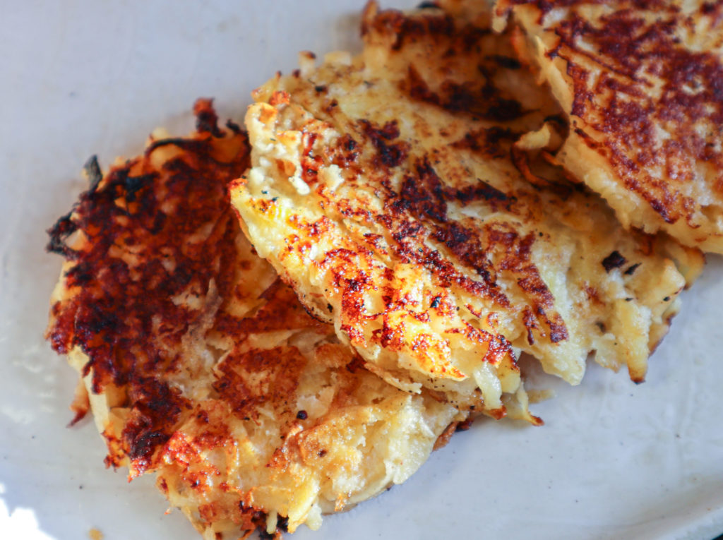 Rutabaga Hash browns on a plate